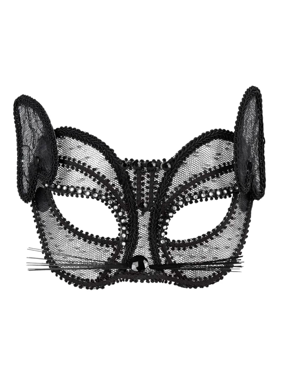 Pohled zepředu na kočičí masku pro ženu