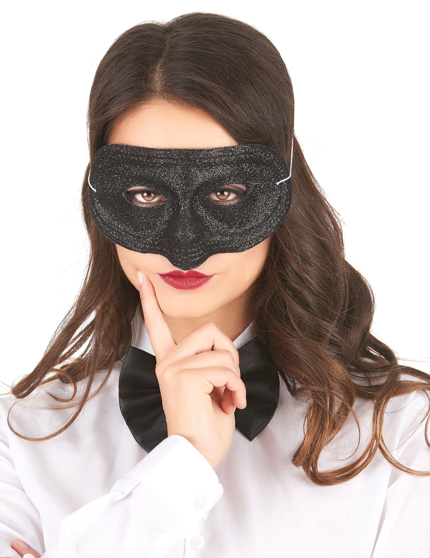 Dospělý černý třpytivý plastový vlk