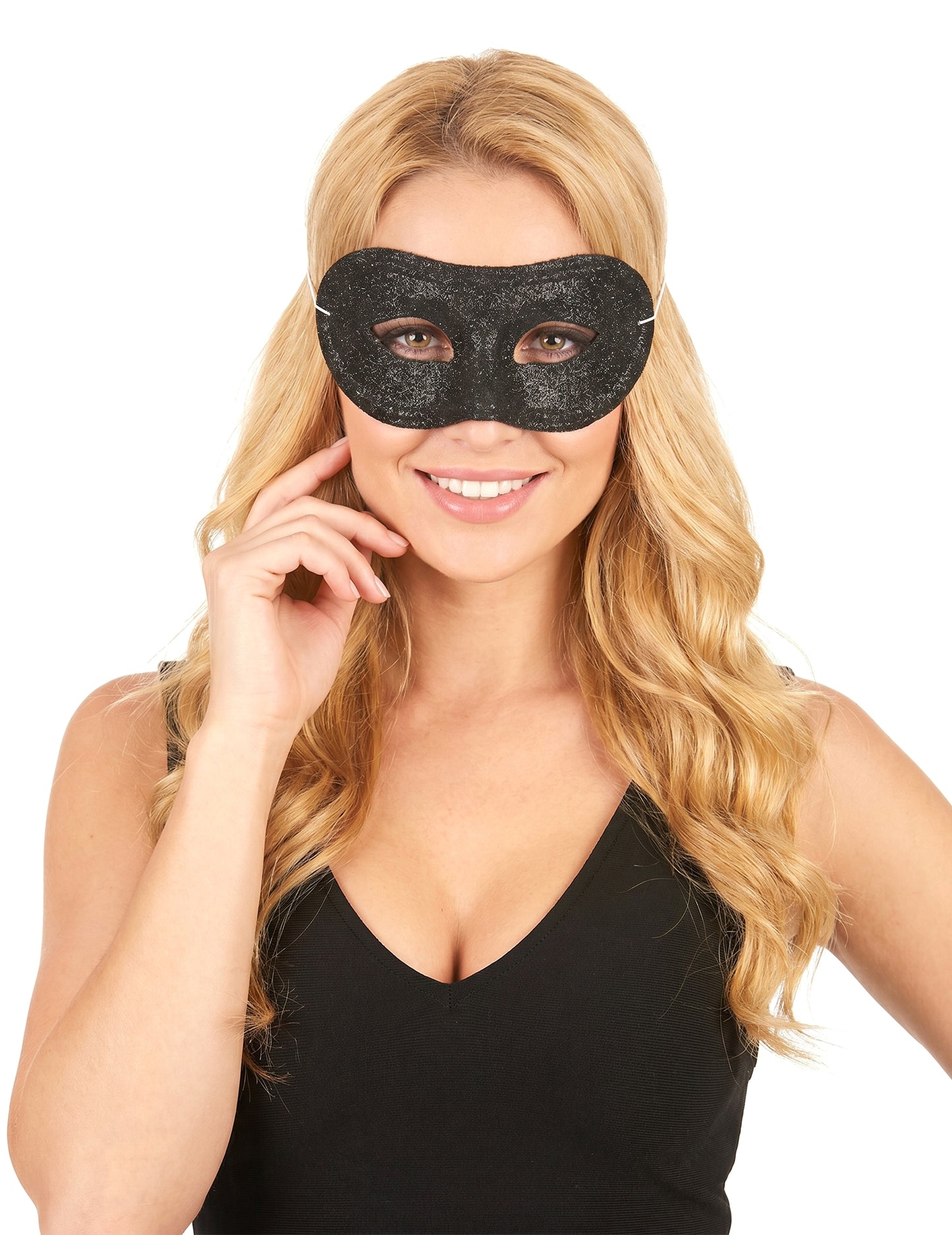 Glitzer-Maske für Damen schwarz