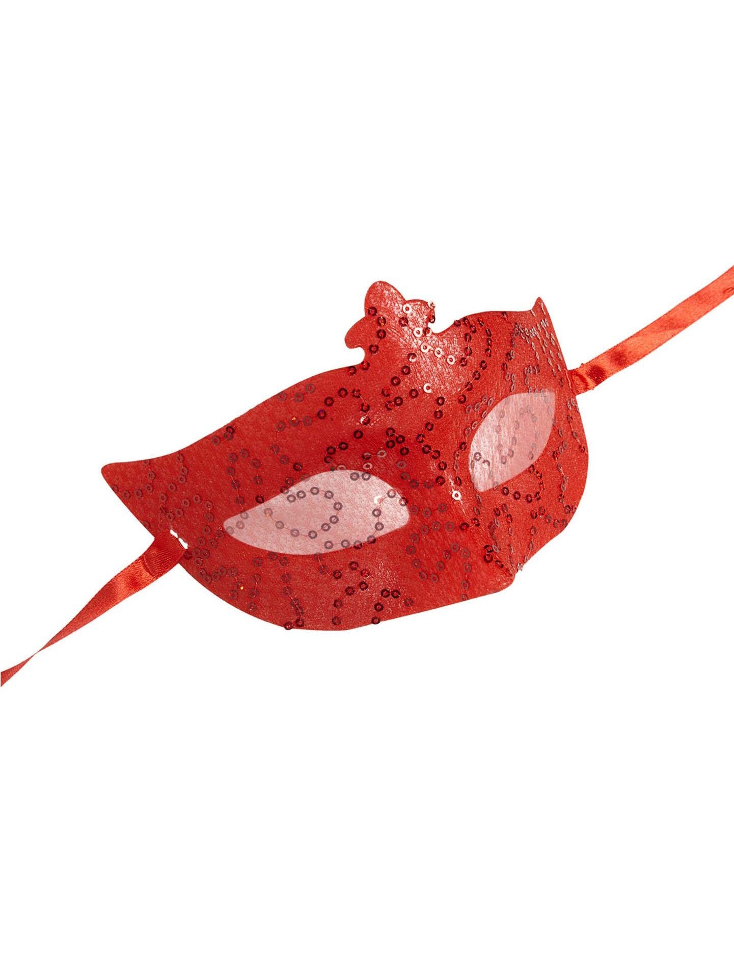 Červená třpytivá venetianská maska pro dospělé