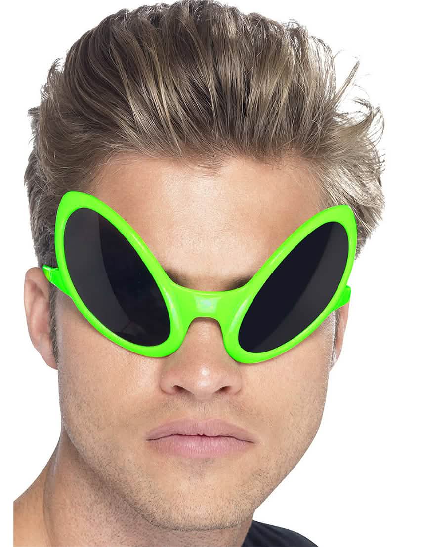 brýle alien pro dospělý neon zelená s černými skly