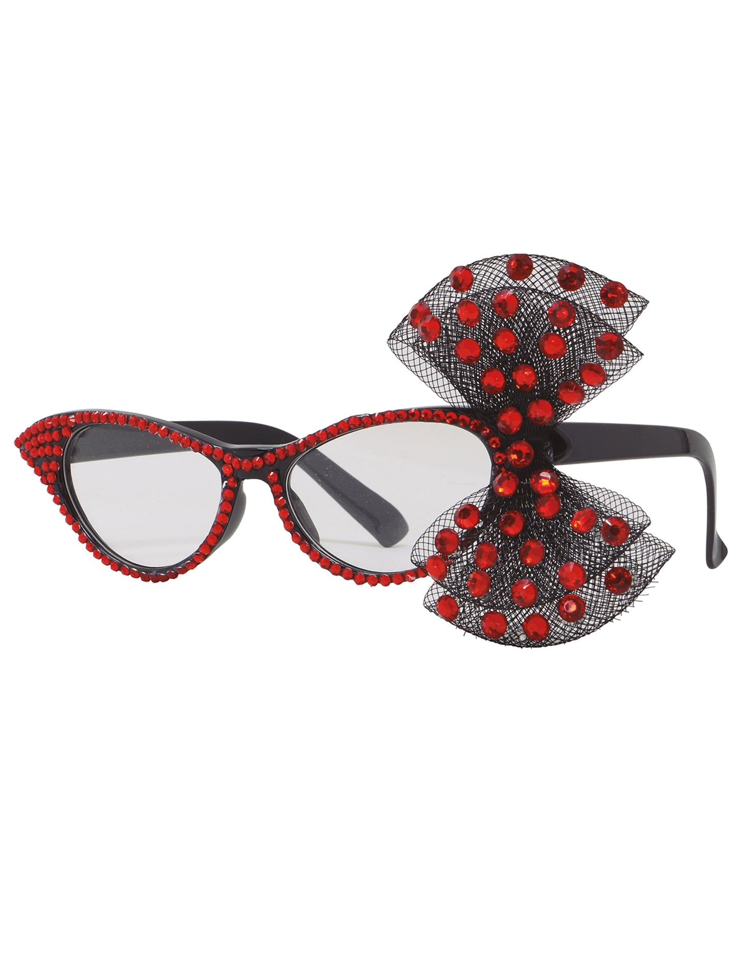 Brýle ve stylu 50. let s červenou mašlí pro ženy