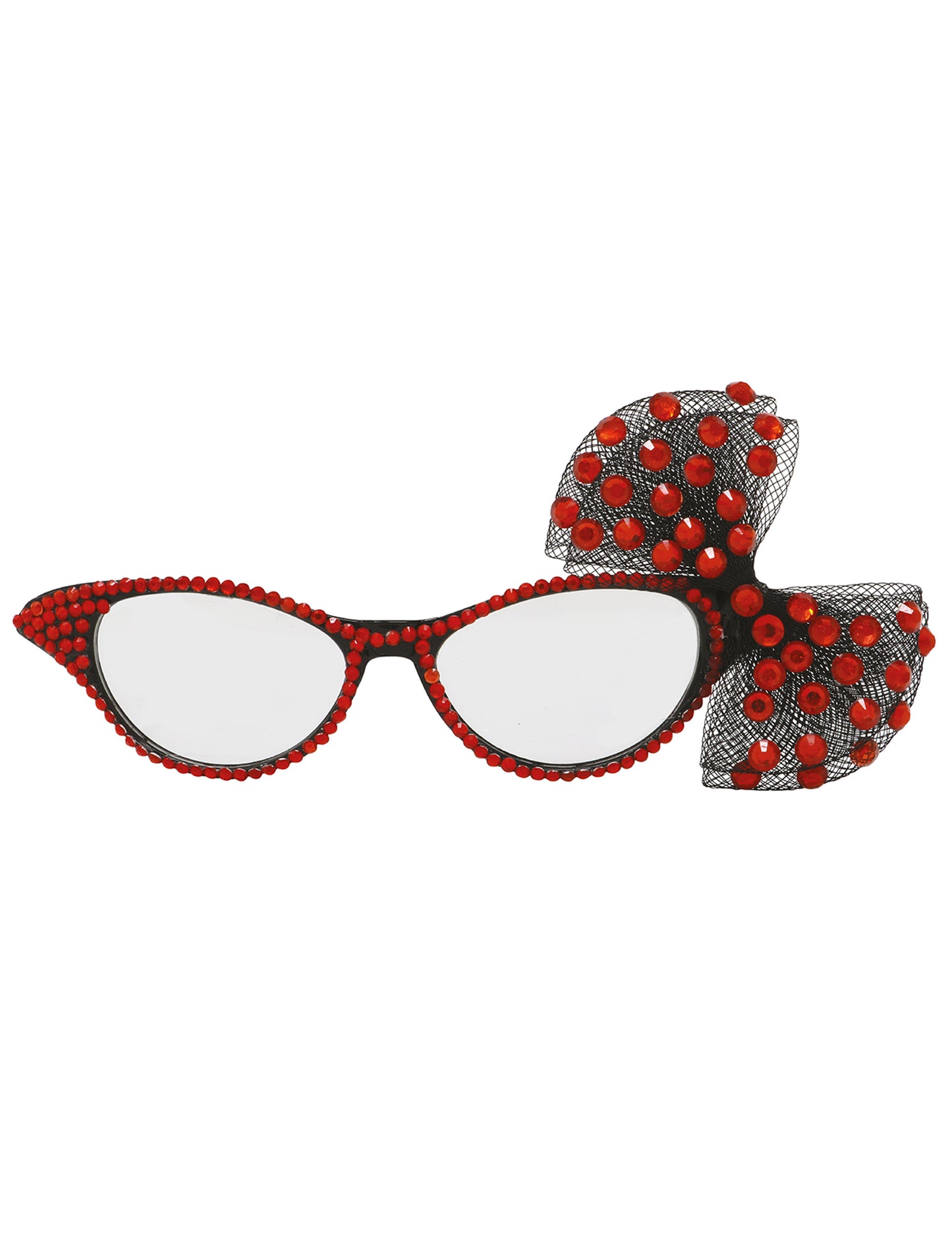 Brýle ve stylu 50. let s červenou mašlí pro ženy