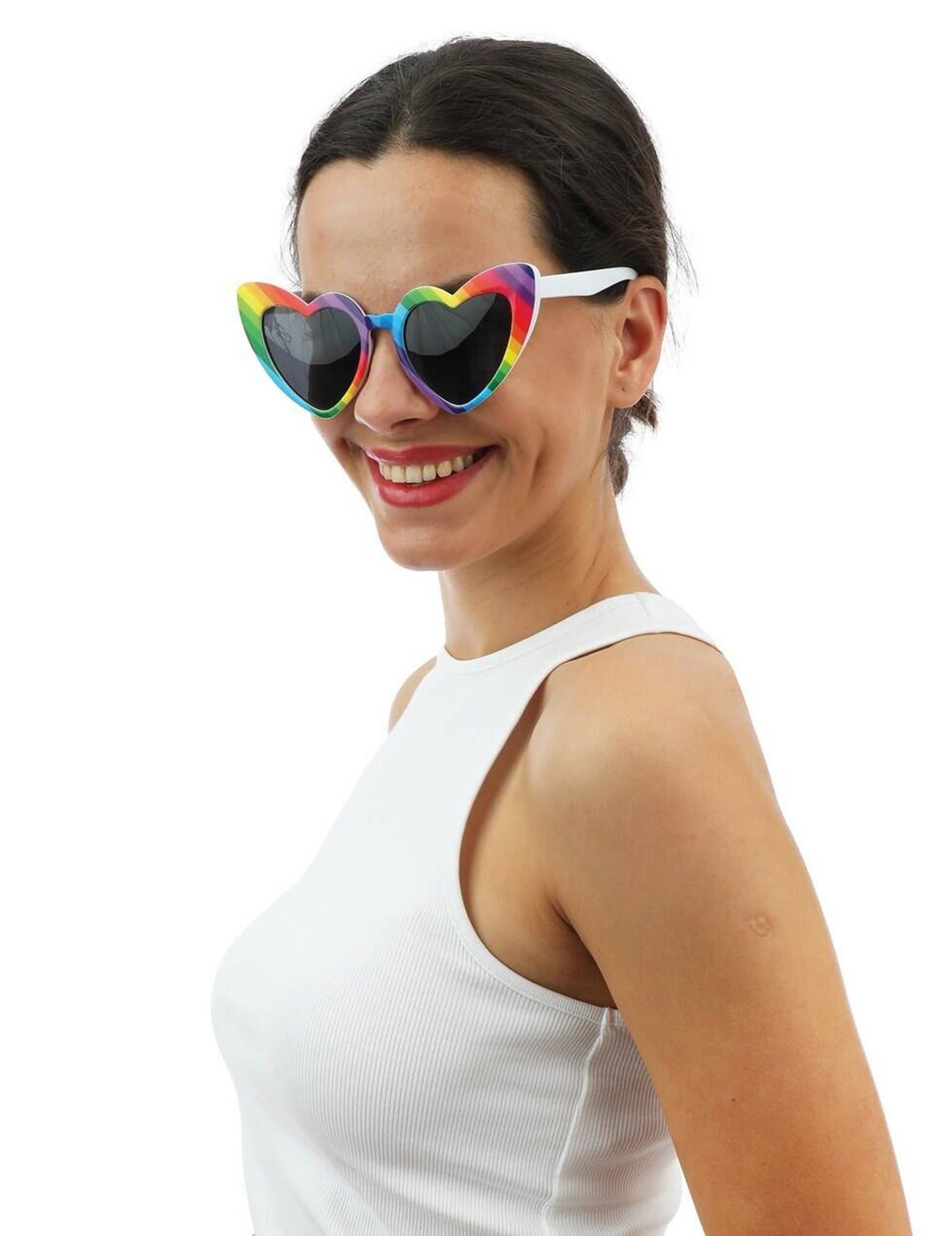 Lunettes cœurs arc en ciel adulte
