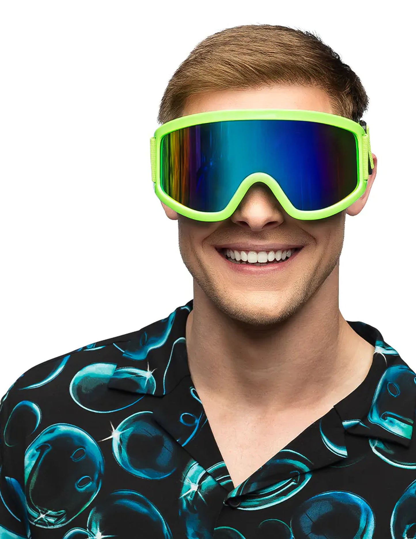 Lyžařské brýle pro dospělé s fluorescenční zelenou barvou