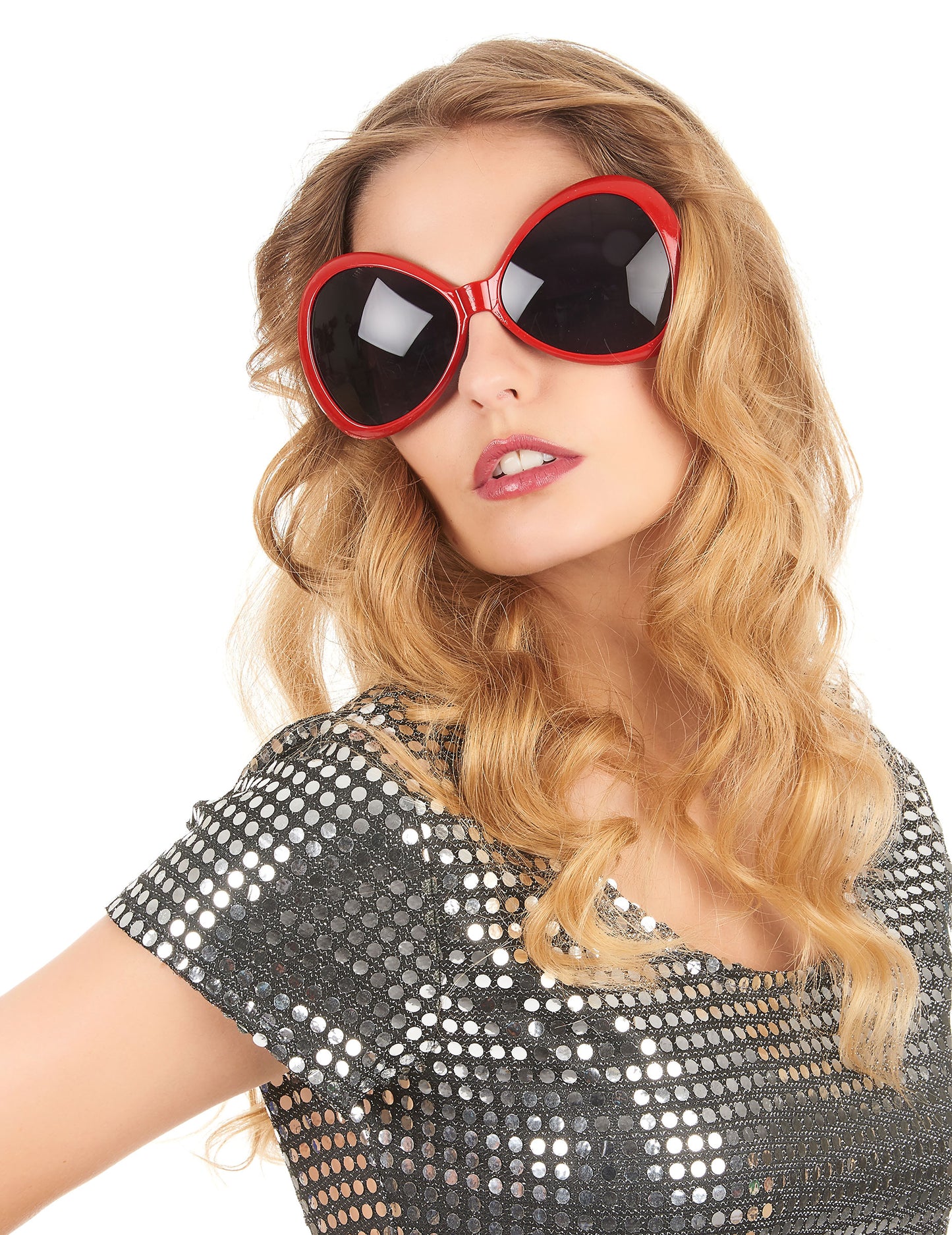 Červené disco brýle pro dospělé