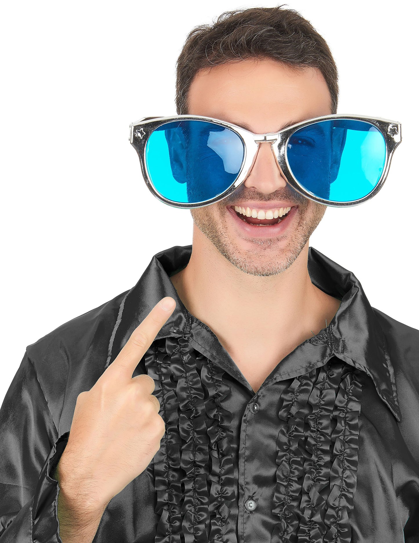 Obří stříbrné brýle pro dospělé