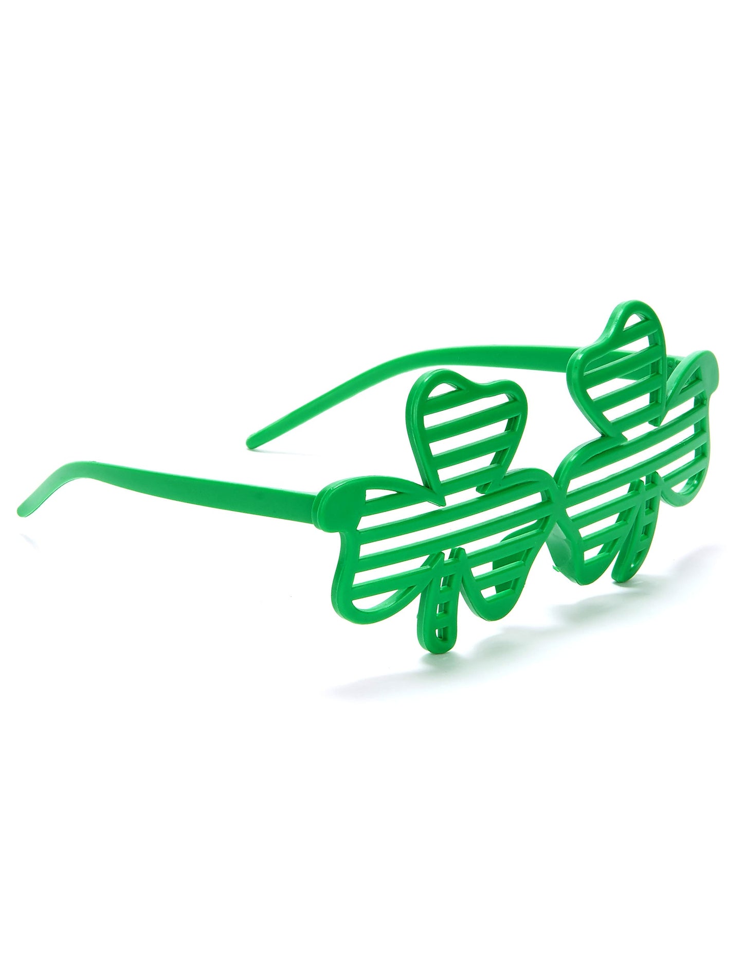Vue de profil des lunettes humoristiques trèfles Saint-Patrick