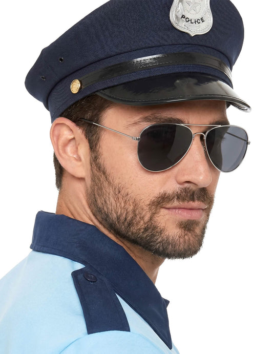 Sluneční brýle pilotů se stříbrným rámečkem pro dospělé v černé barvě