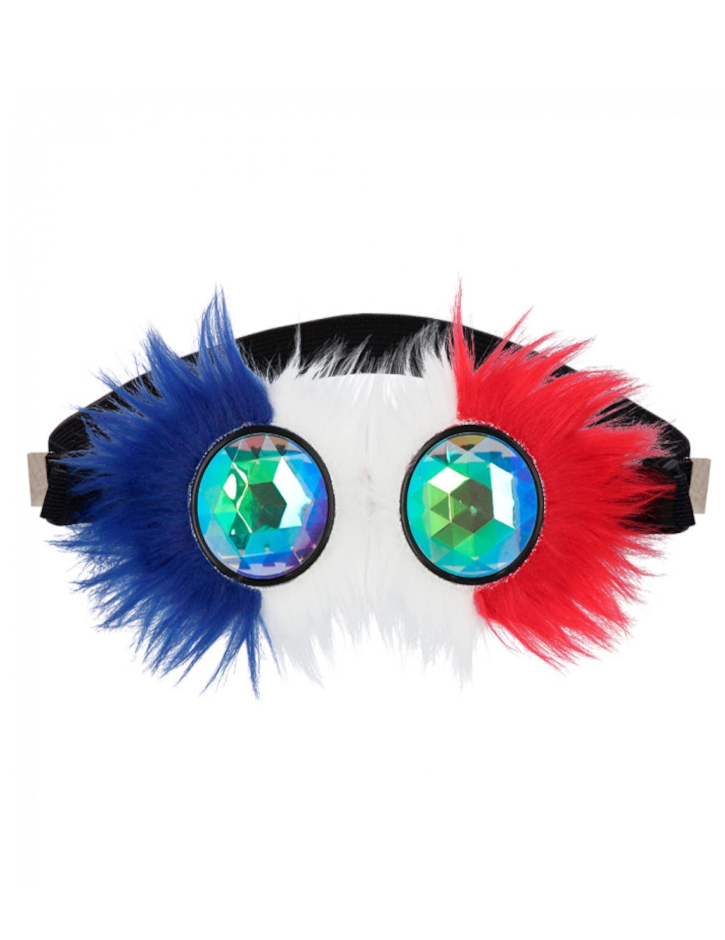 Gros plan sur les verres à facettes des lunettes party fantaisie France