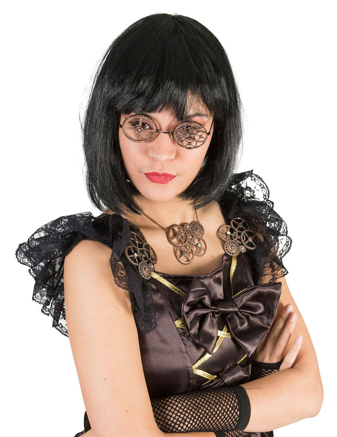 Kulaté bronzové steampunk brýle