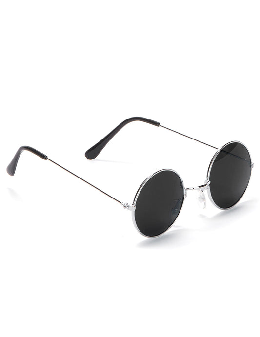 Lunettes rondes noires de hippie adulte