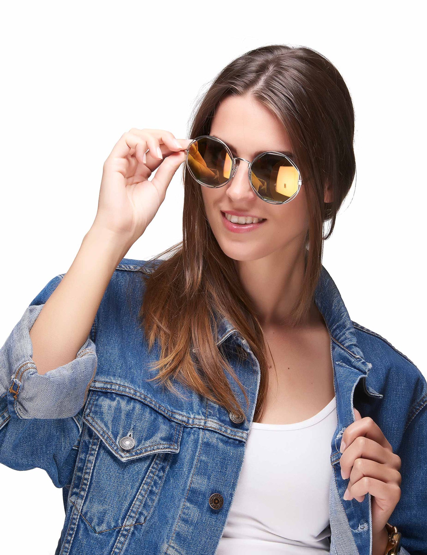 Retro kulaté stříbrné kovové brýle pro dospělé