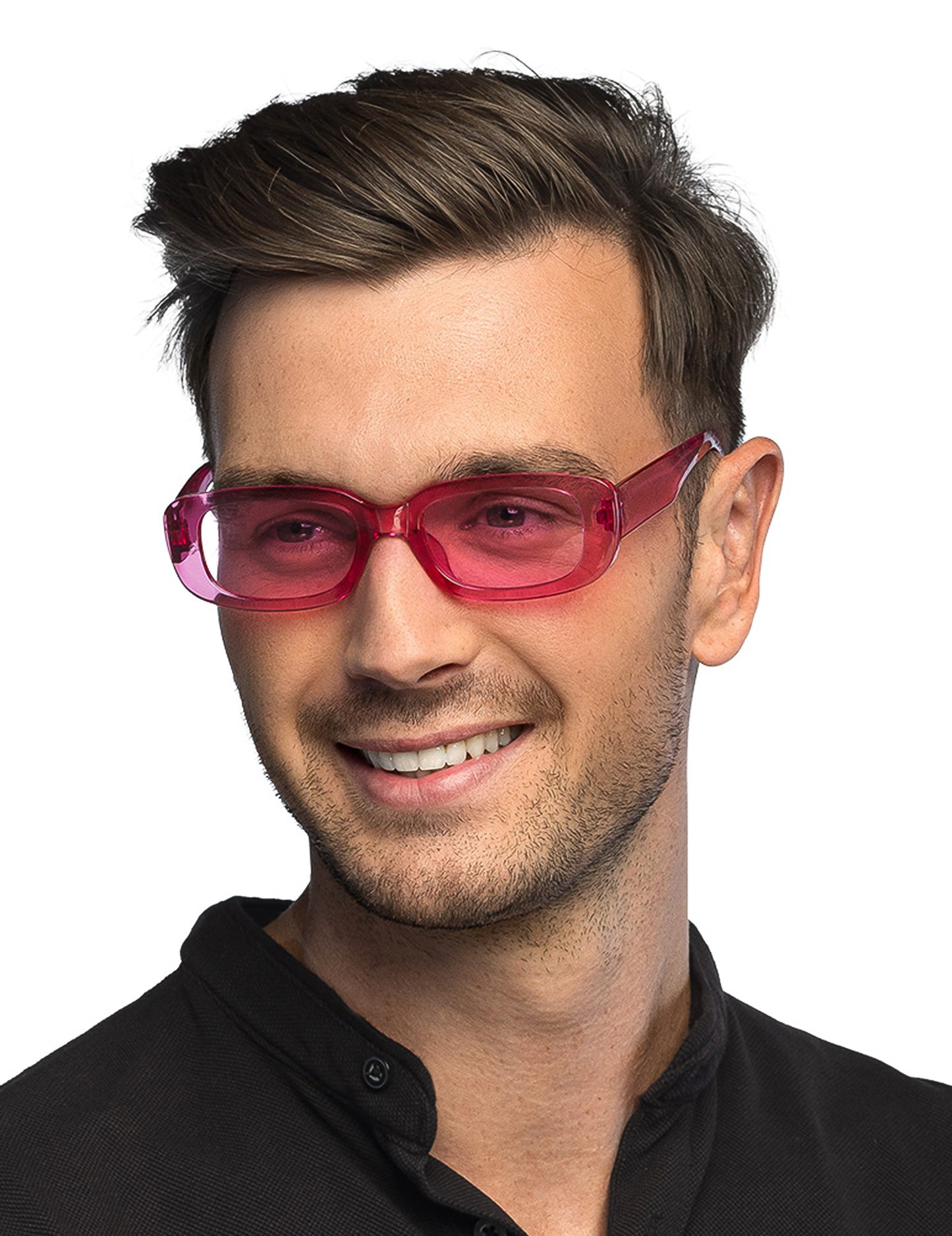Lunettes roses transparentes adulte