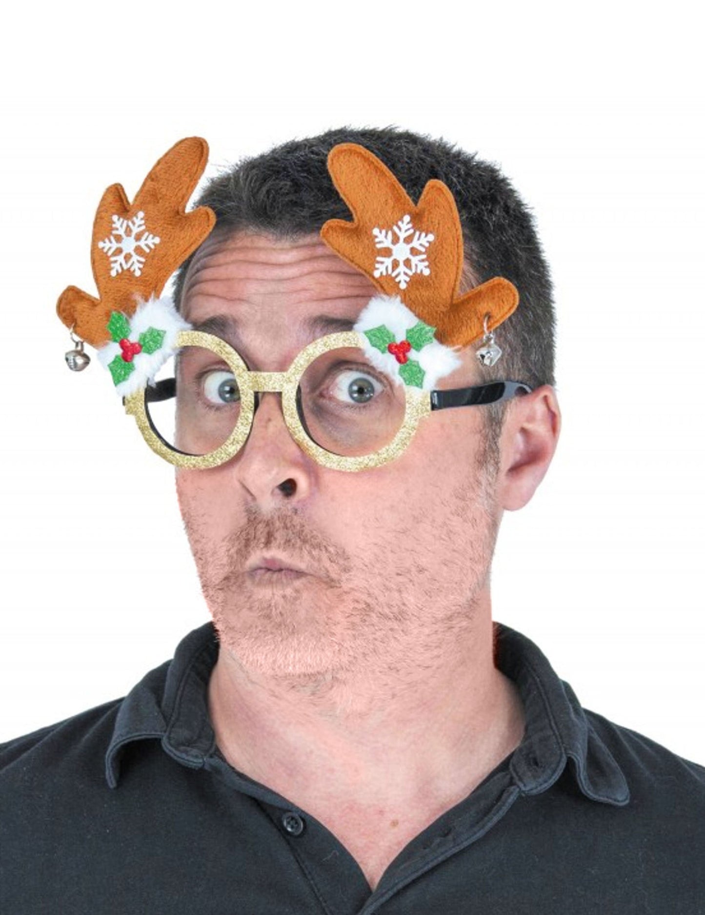 Brýle pro dospělé s třpytivými motivy soba Rudolfa