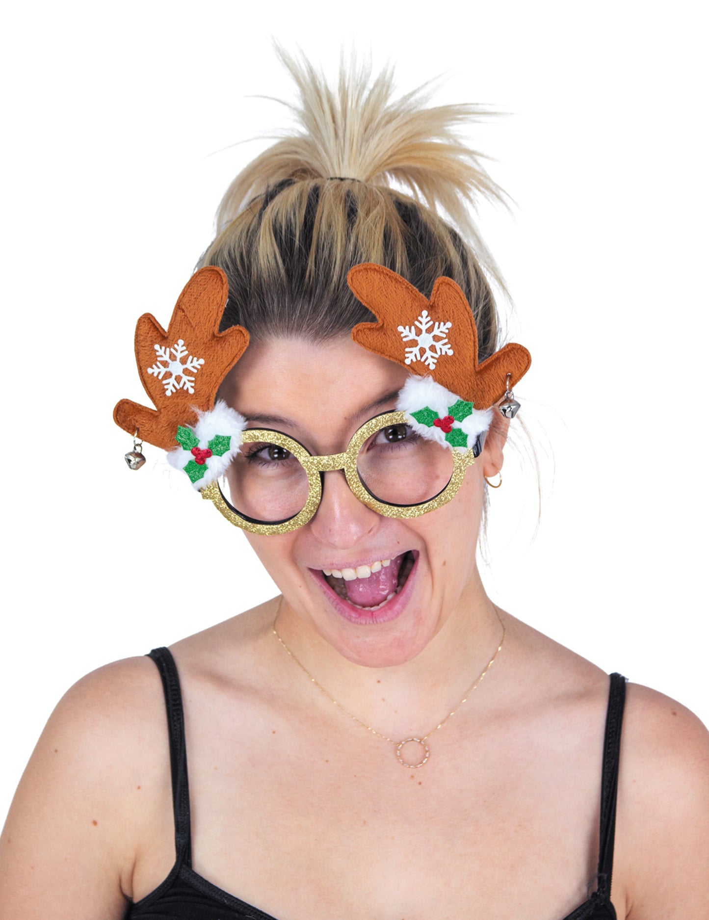 Brýle pro dospělé s třpytivými motivy soba Rudolfa