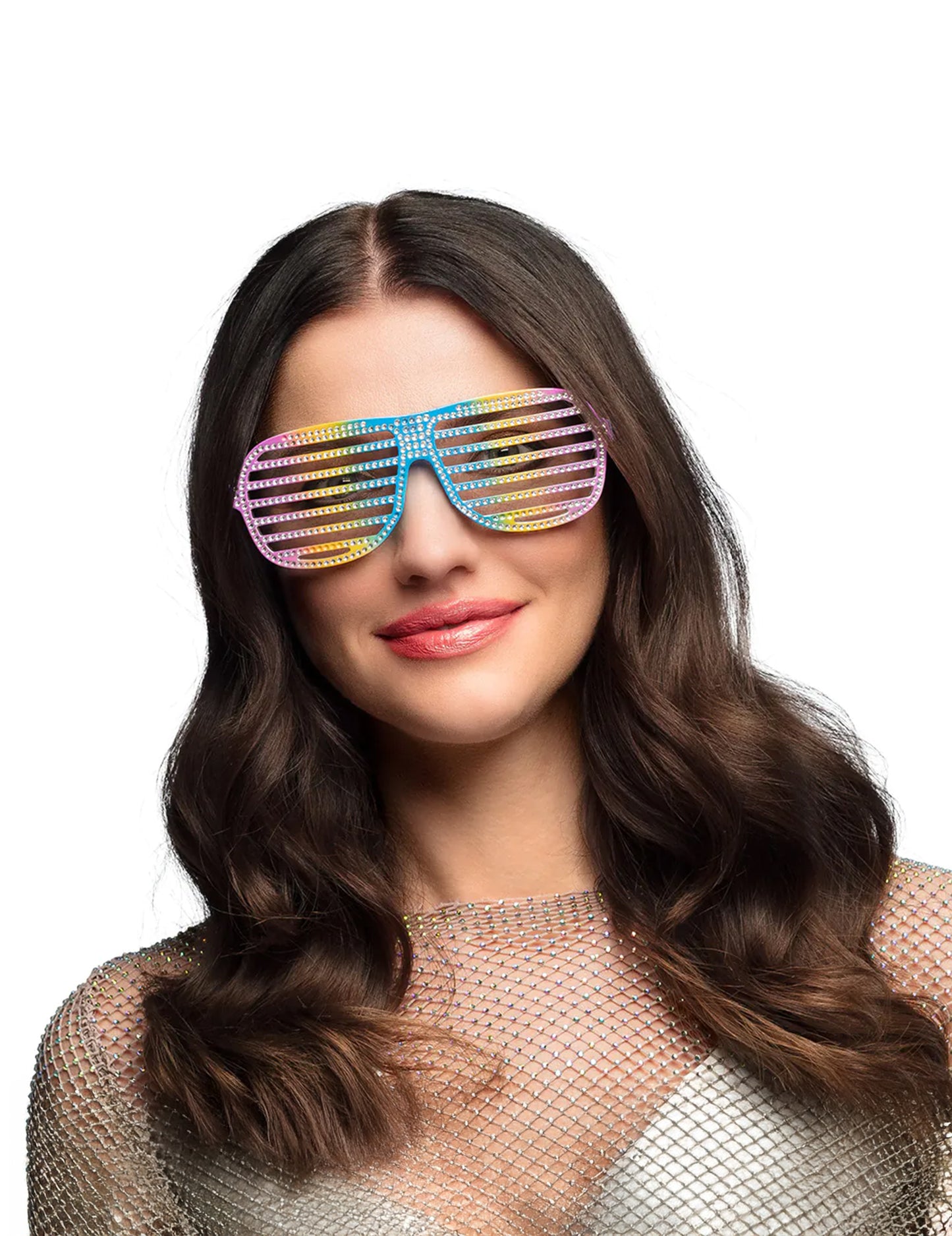 Lunettes striées arc en ciel adulte