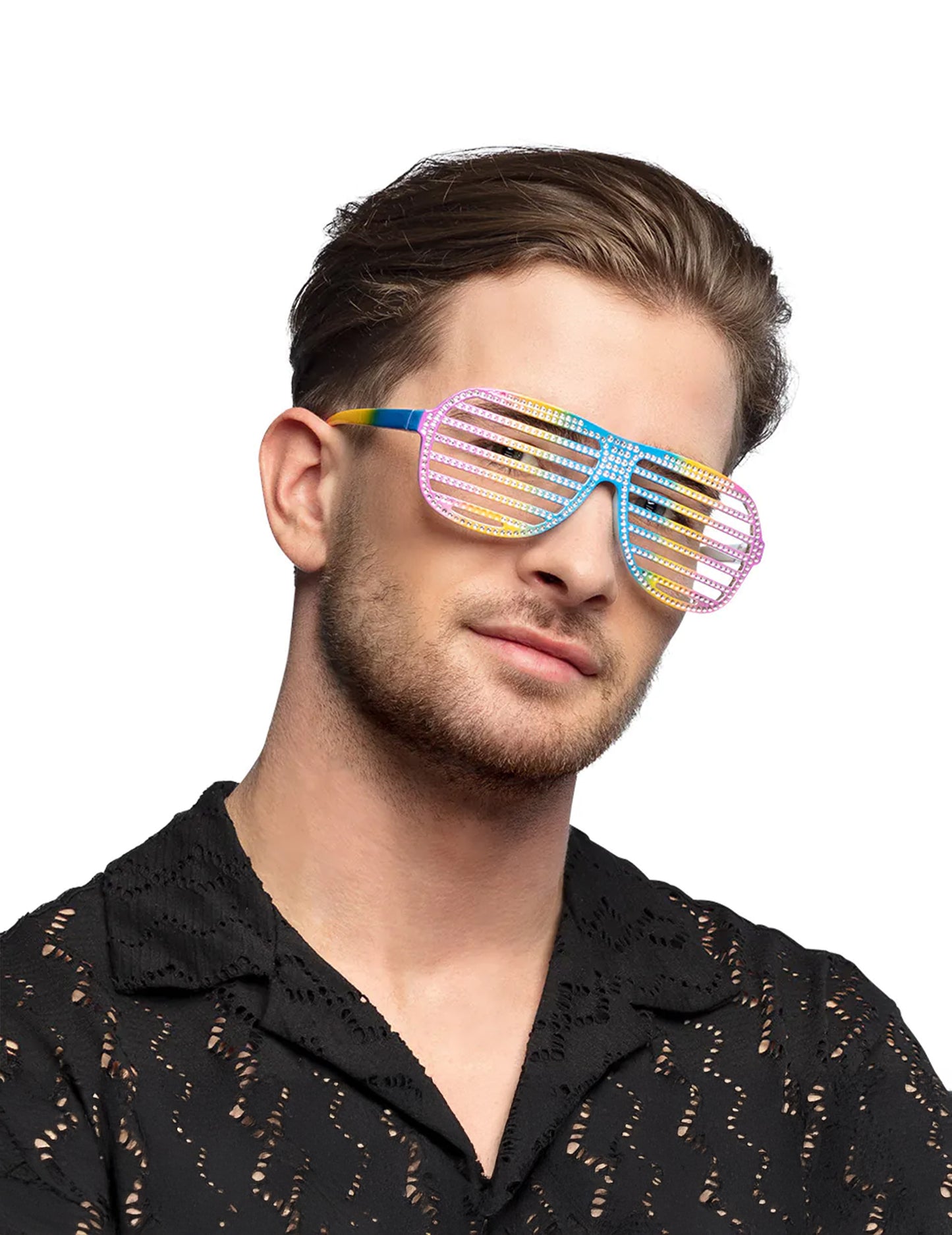 Lunettes striées arc en ciel adulte