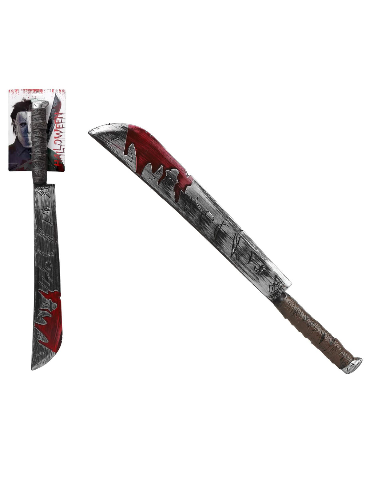 Přehled s obalem krvavé mačety halloween