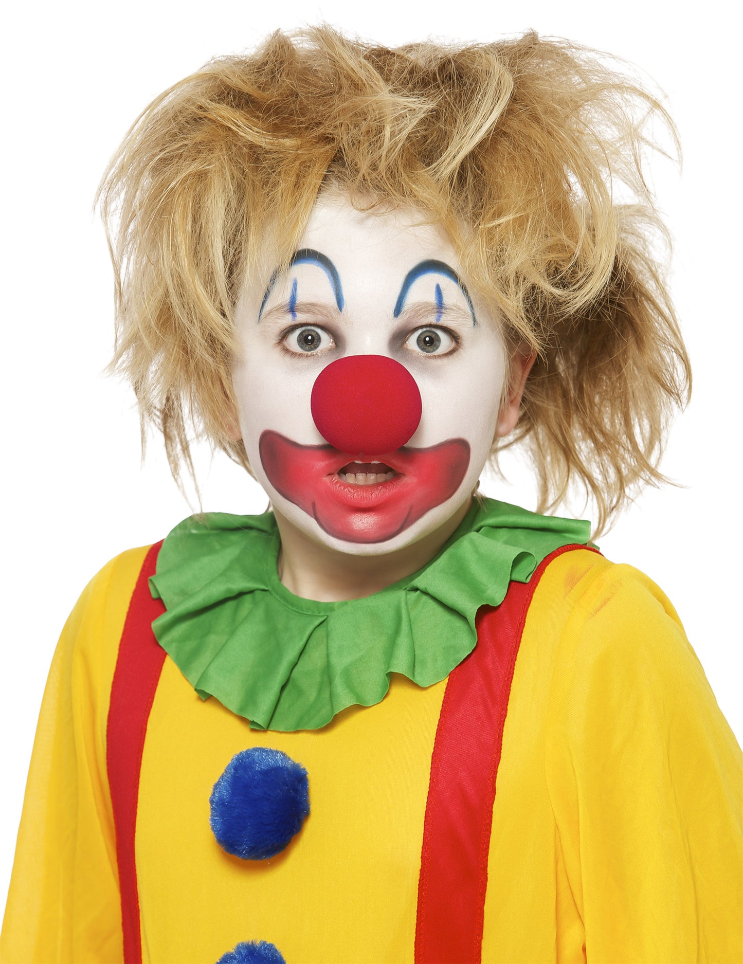 Portrait du rendu final du kit complet de maquillage de clown