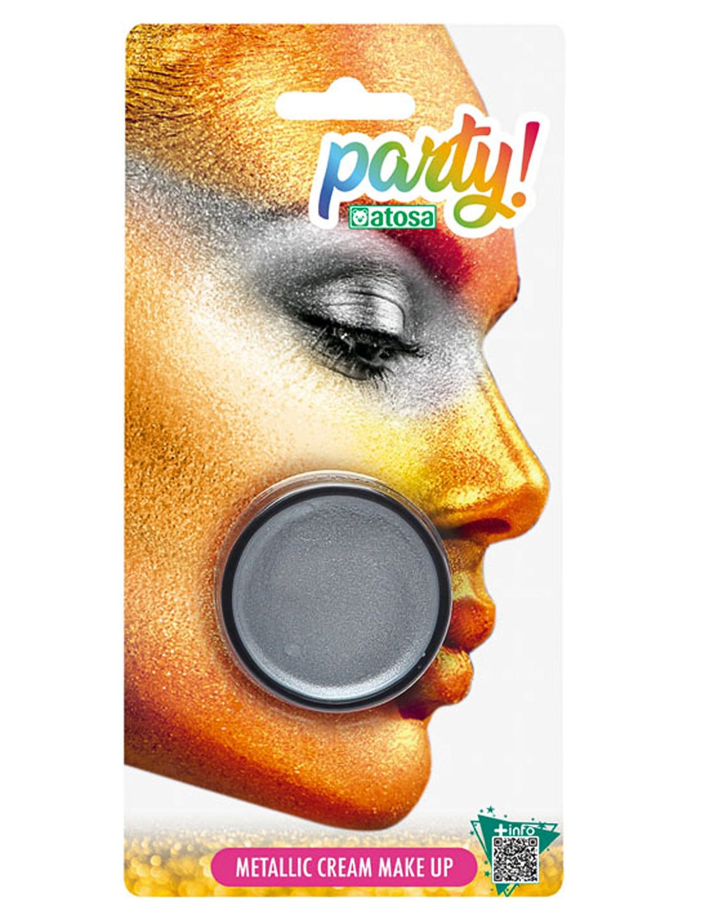 Stříbrný metalický make-up