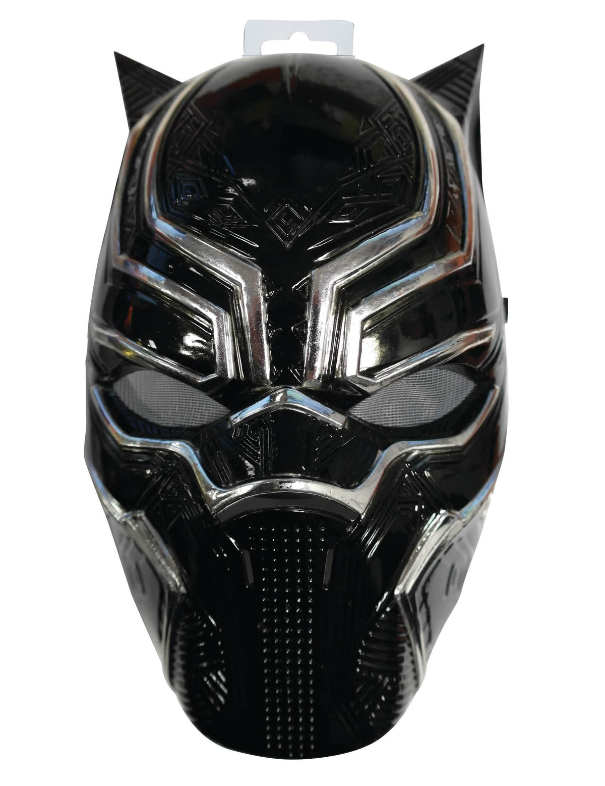 Pohled zepředu na dětskou poloviční masku Black Panther