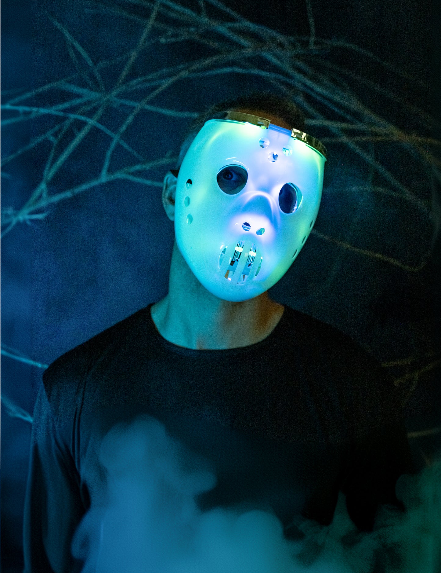 Svítící maska pro dospělé hokejisty 2 v 1