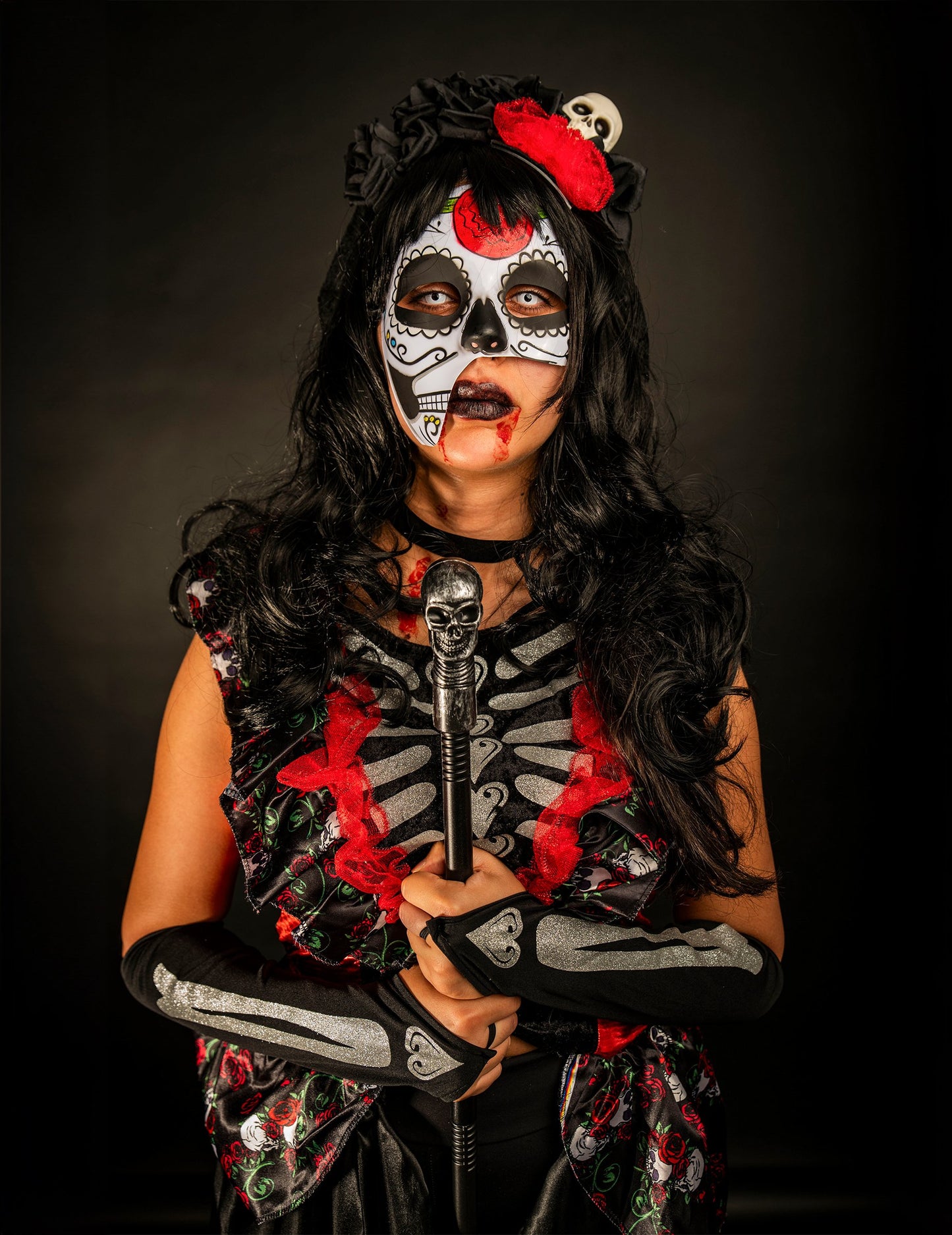 Asymetrická maska Dia de los Muertos pro dospělé