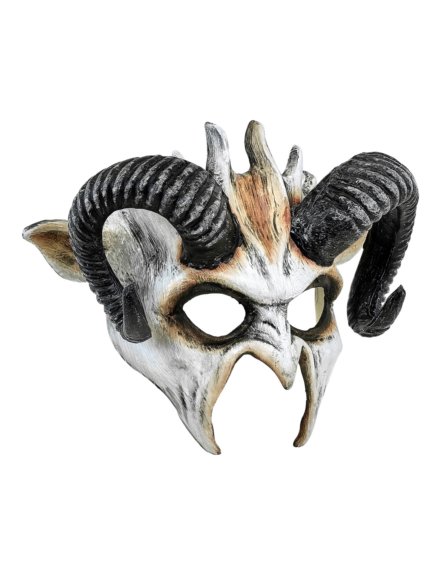 Masque de démon blanc à cornes adulte