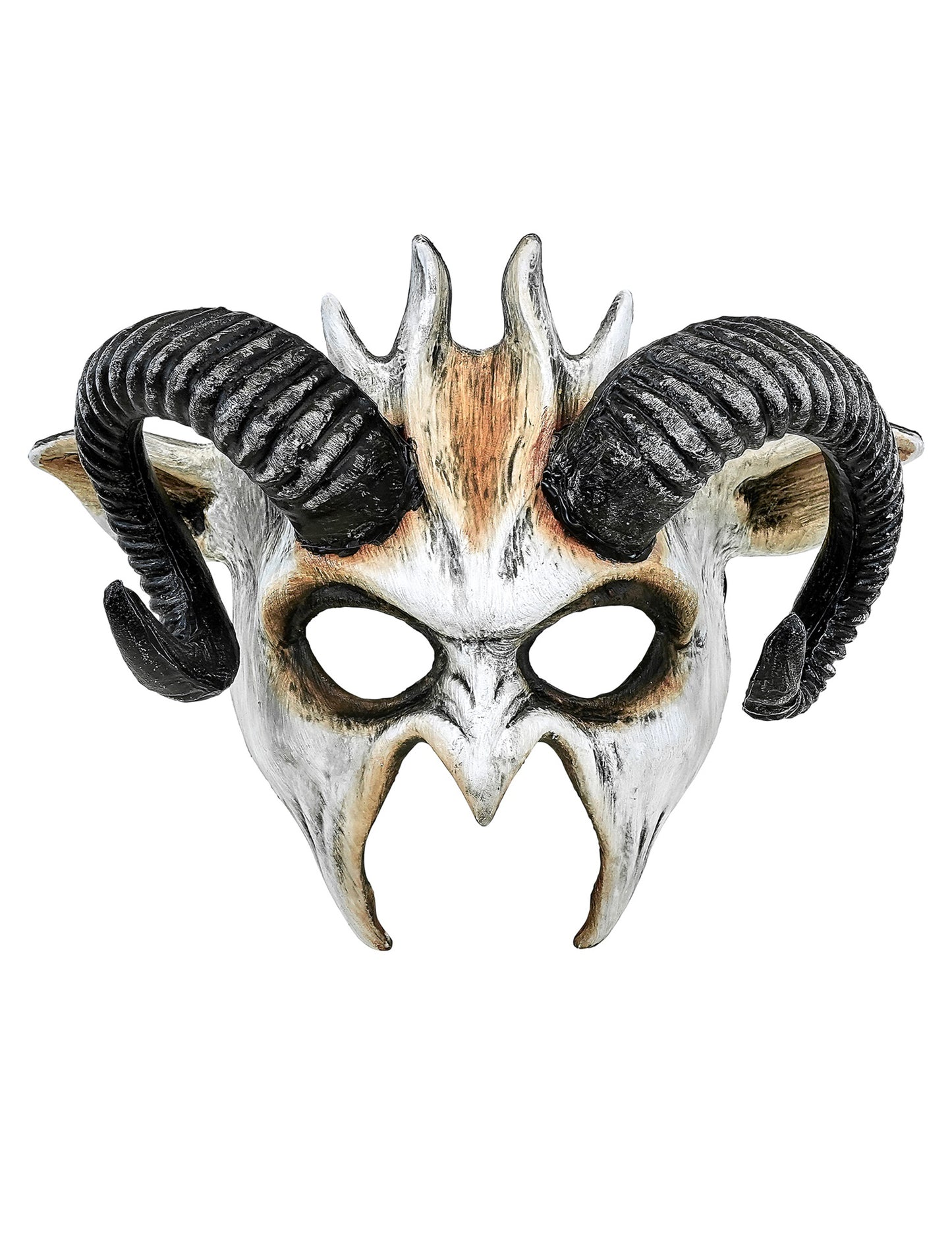 Masque de démon blanc à cornes adulte