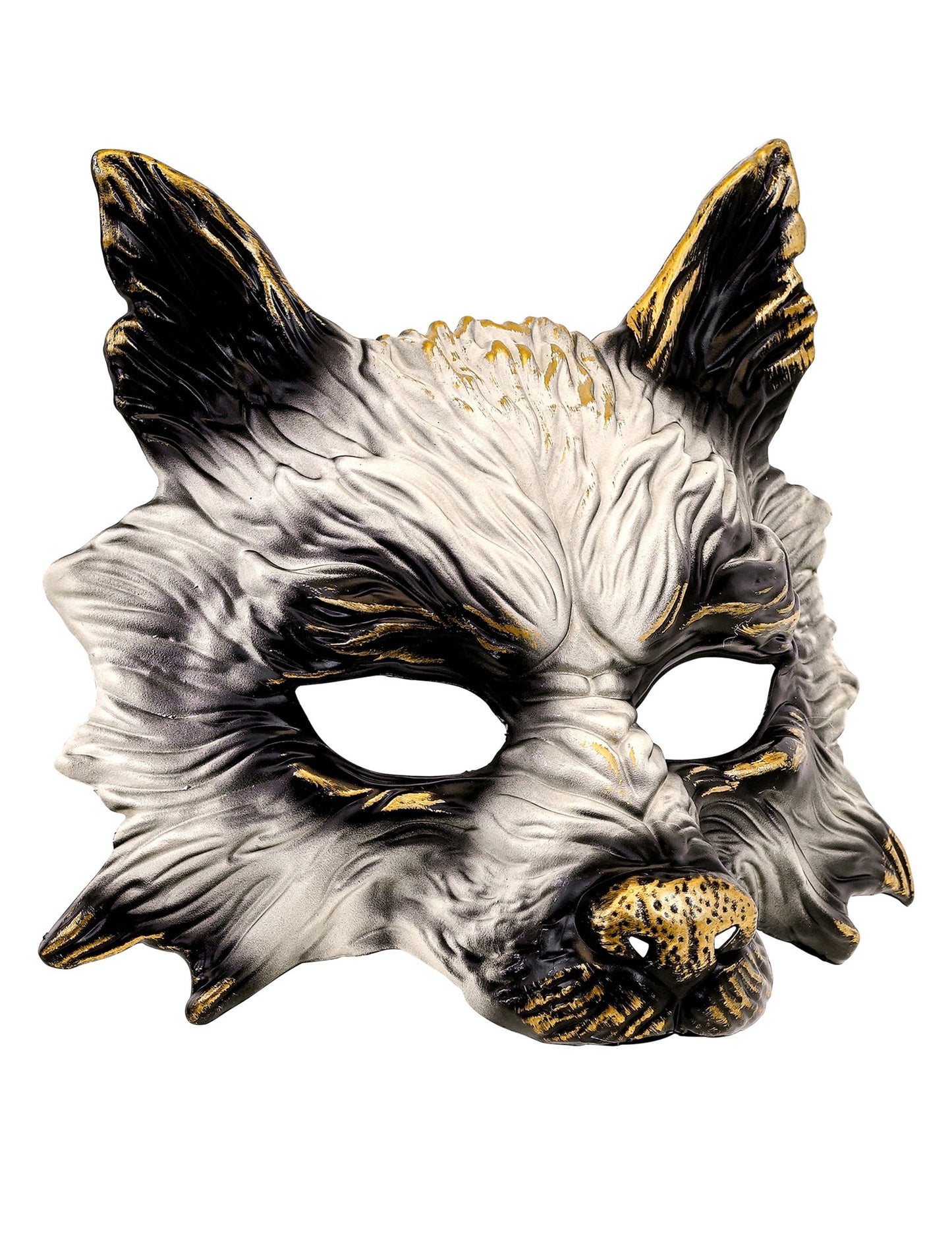 Masque de loup à dorures adulte