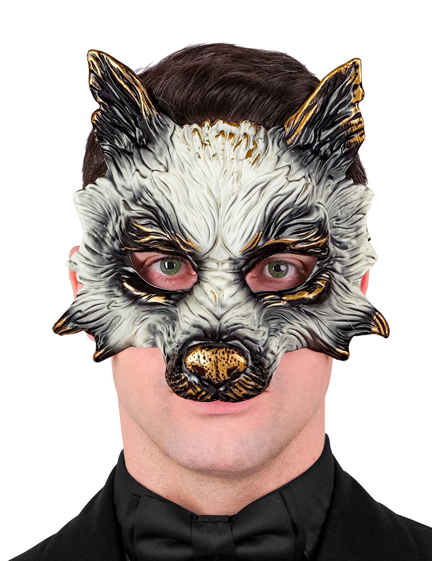 Masque de loup à dorures adulte