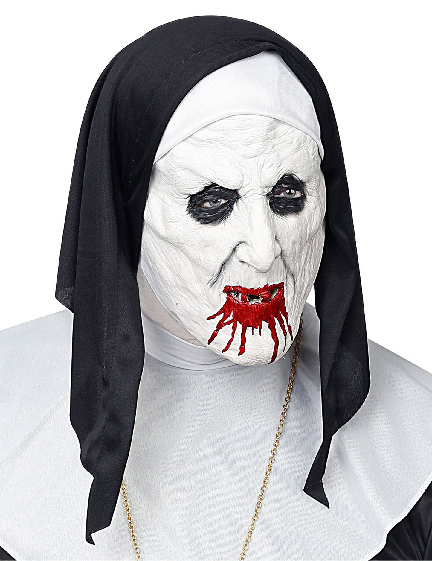 Hrozná jeptišková polomaska s pokrývkou hlavy pro dospělé