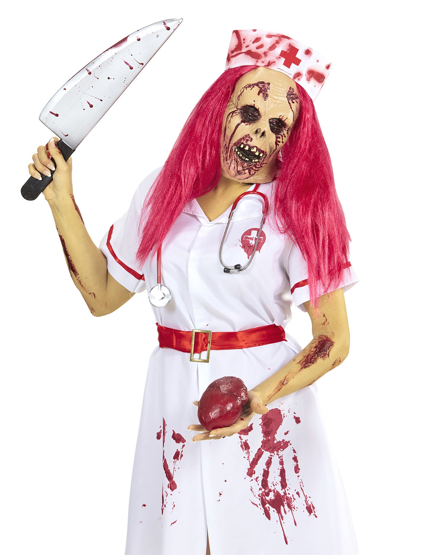 Celoobličejová maska zombie zdravotní sestry