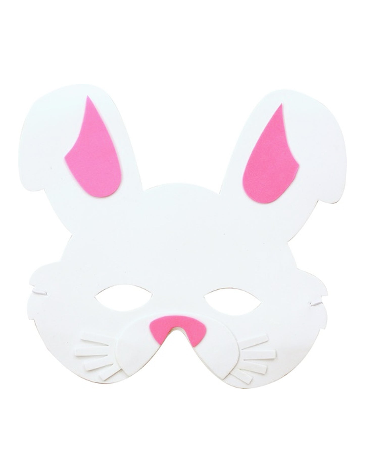 Bílá a růžová dětská maska králíka z pěny