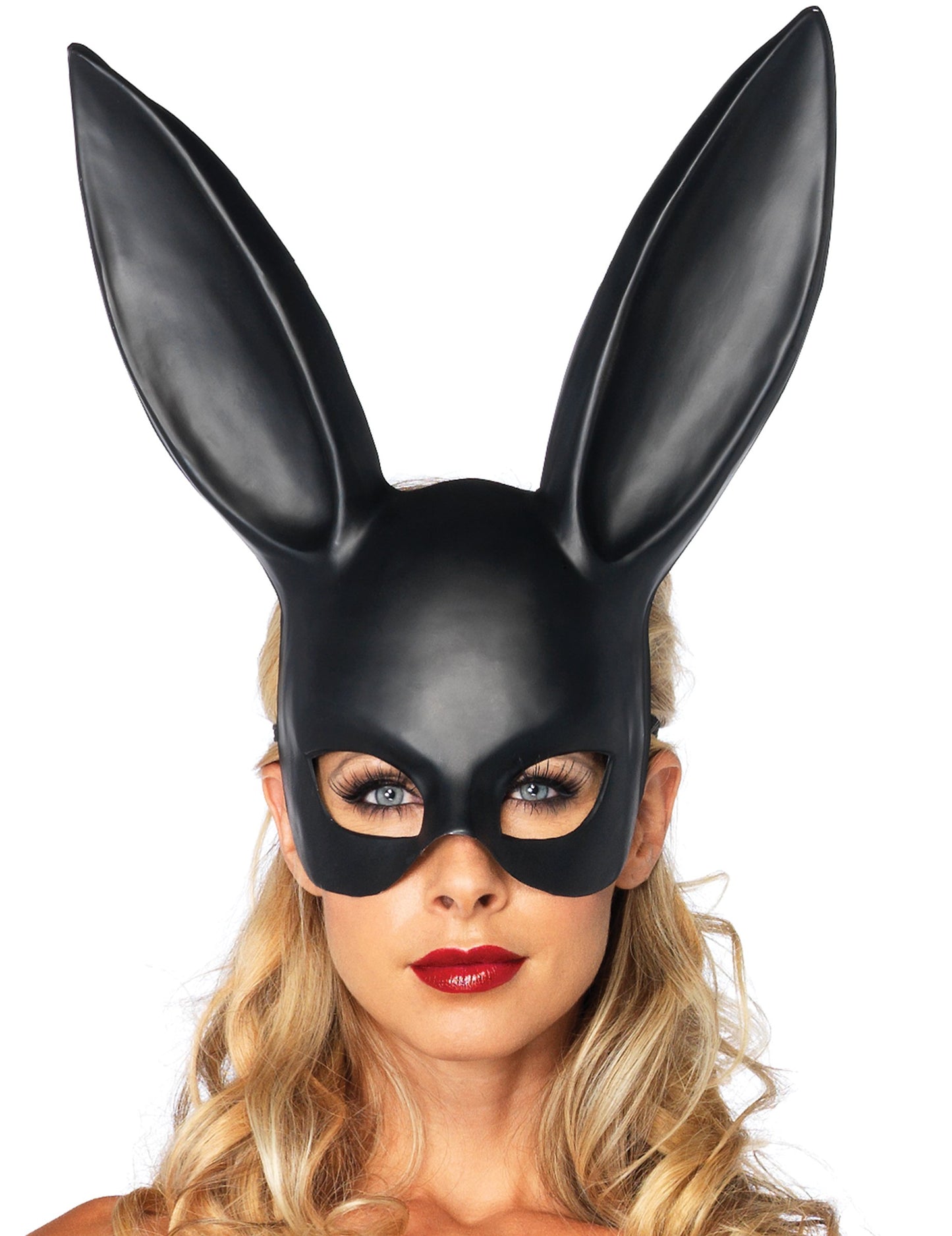 Masque de lapin pour femme noir à longues oreilles