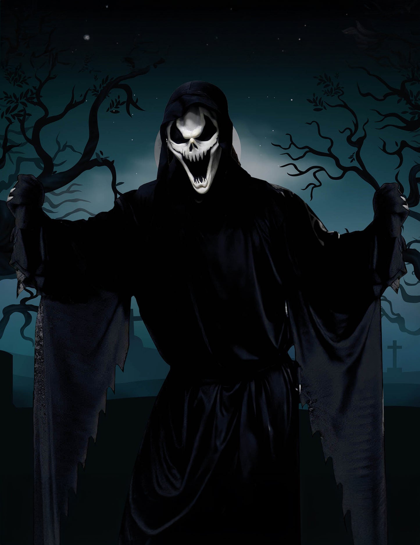 Latexová maska s tmavou lebkou