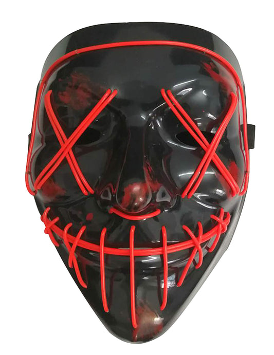 Vue de face du masque led lumineux pour adulte