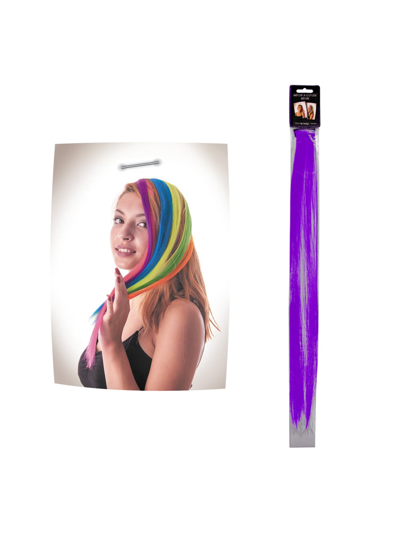 Fialový clip-in pramen vlasů