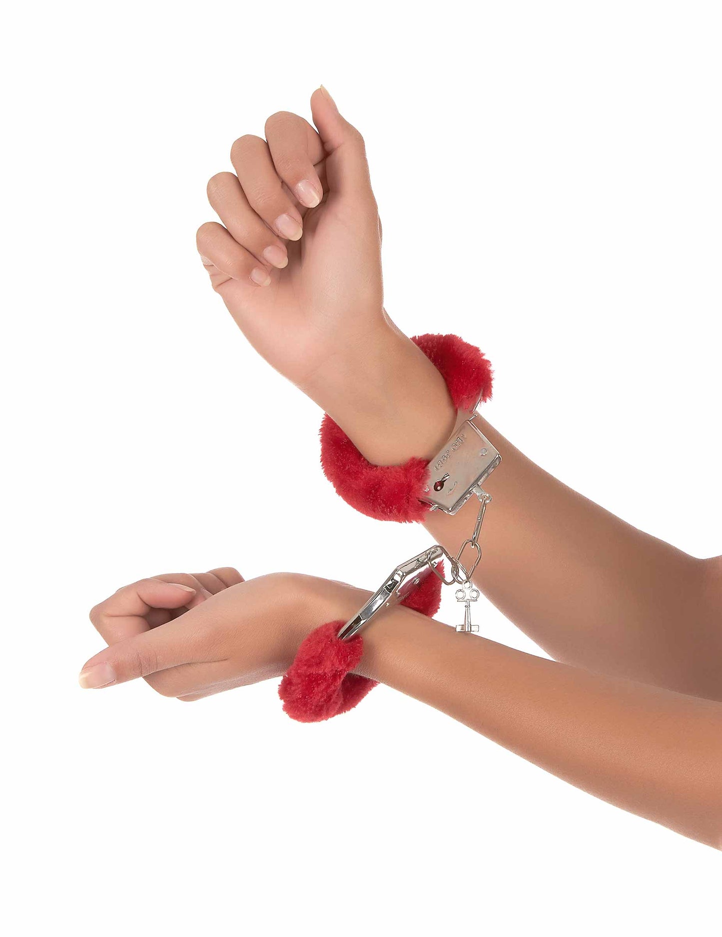 Pouta z červené kožešiny pro dospělé