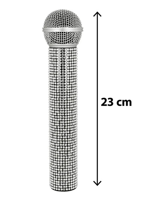 Mikrofon se stříbrnými kamínky 23 cm