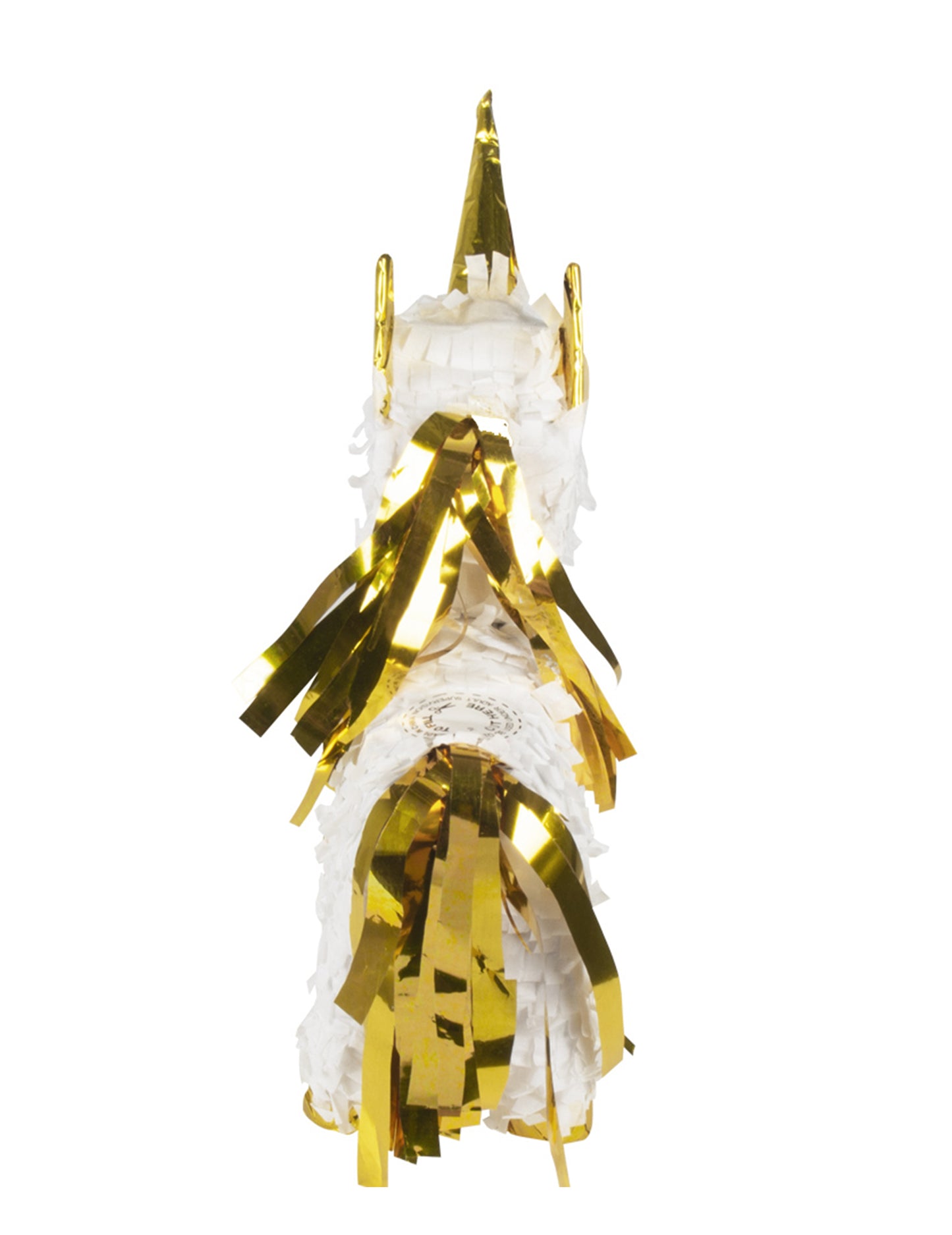 Mini bílo-zlatá piñata jednorožec 21 x 17 cm