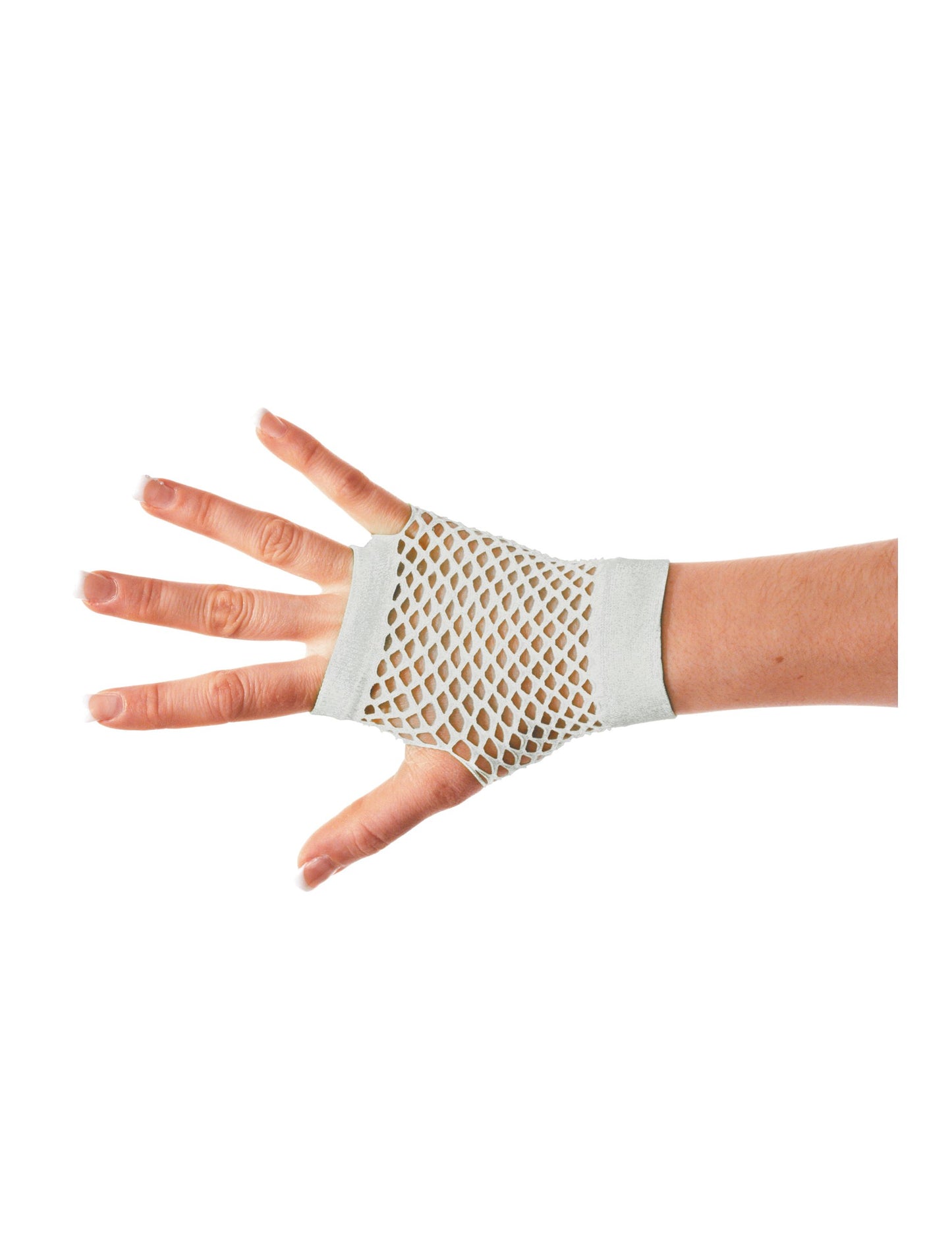 Krátké palčáky dospívajících z bílé síťoviny