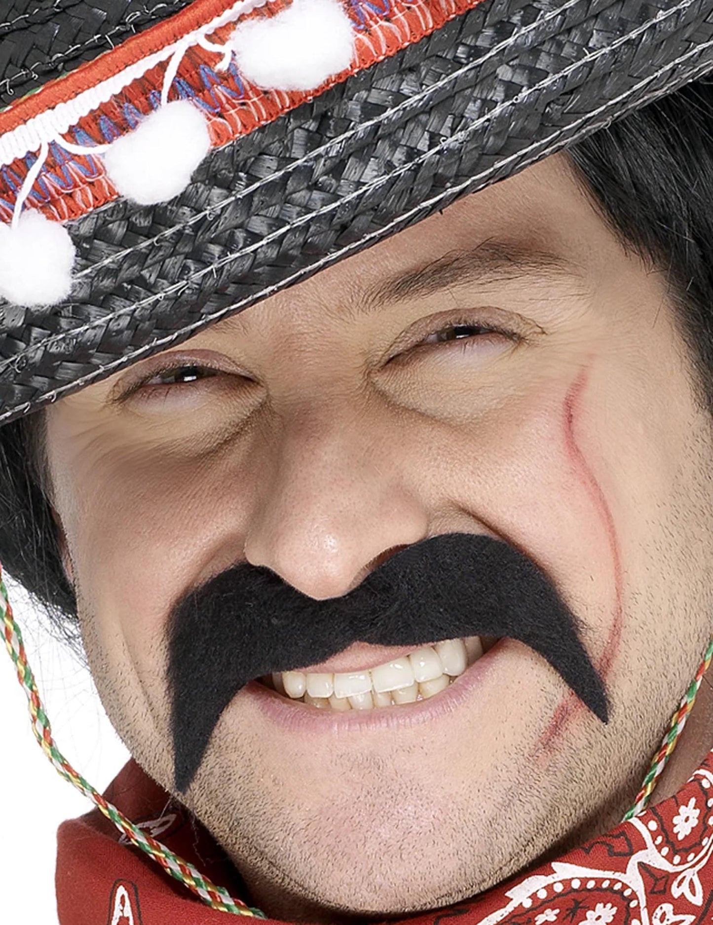 Dospělý mexický bandita s černým knírem