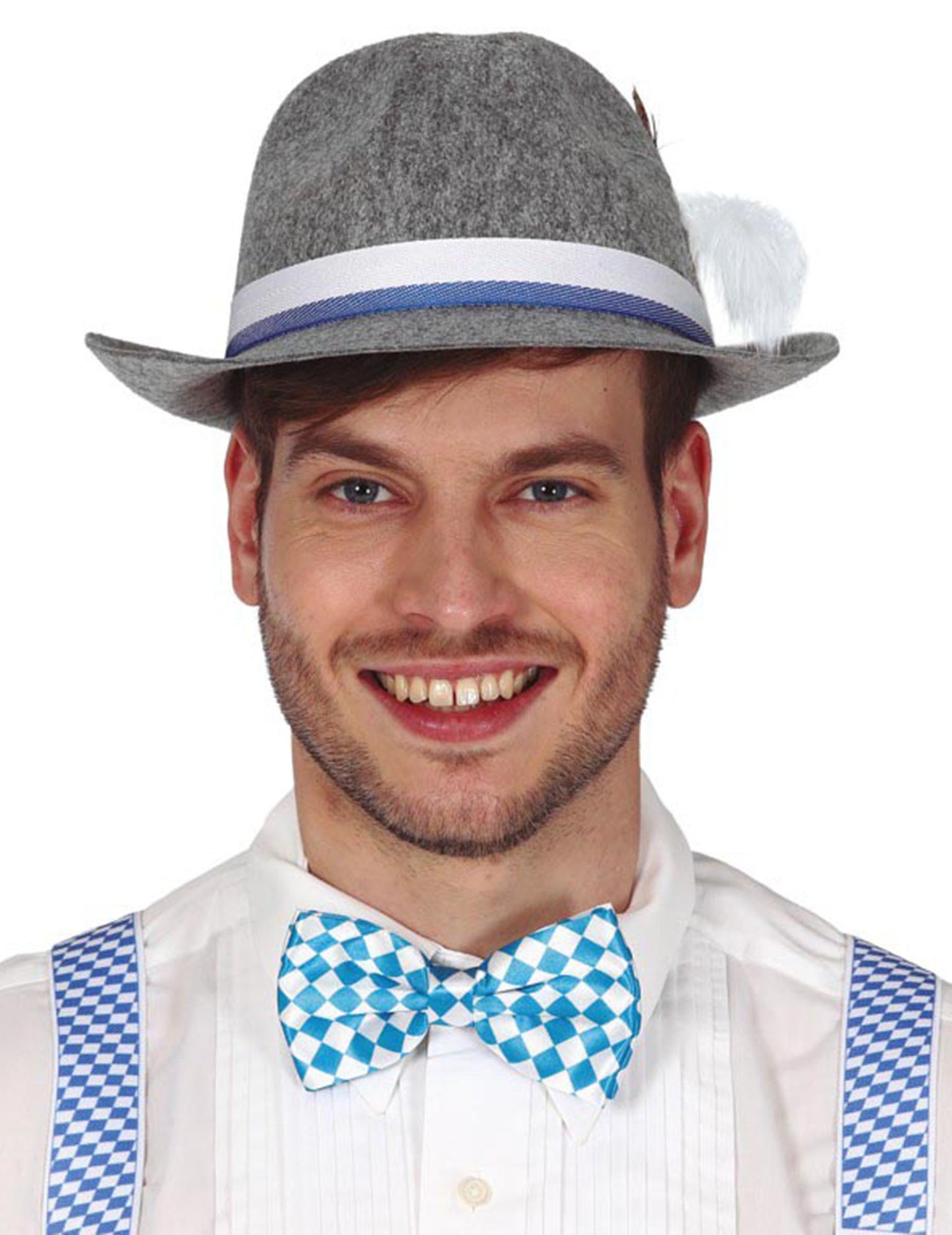 Nœud papillon Bavarois à carreaux bleus et blancs