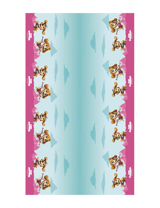 Růžový papírový ubrus Tlapková patrola 136cm x 228cm