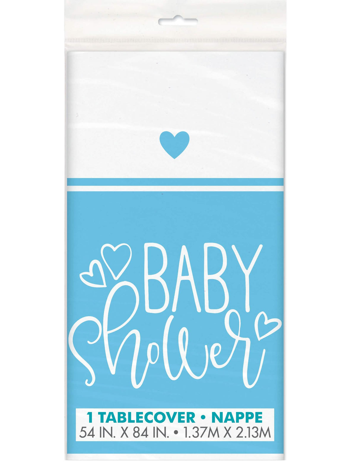 Plastový ubrus Baby Shower na modrou a bílou oslavu