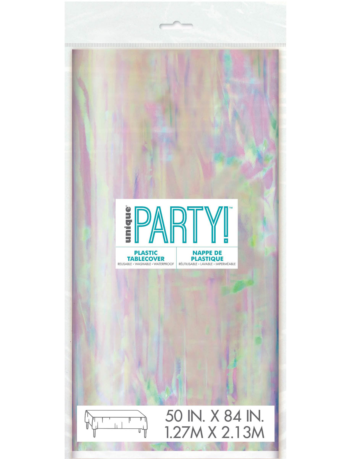 Iridescentní plastový ubrus na pastelovou párty