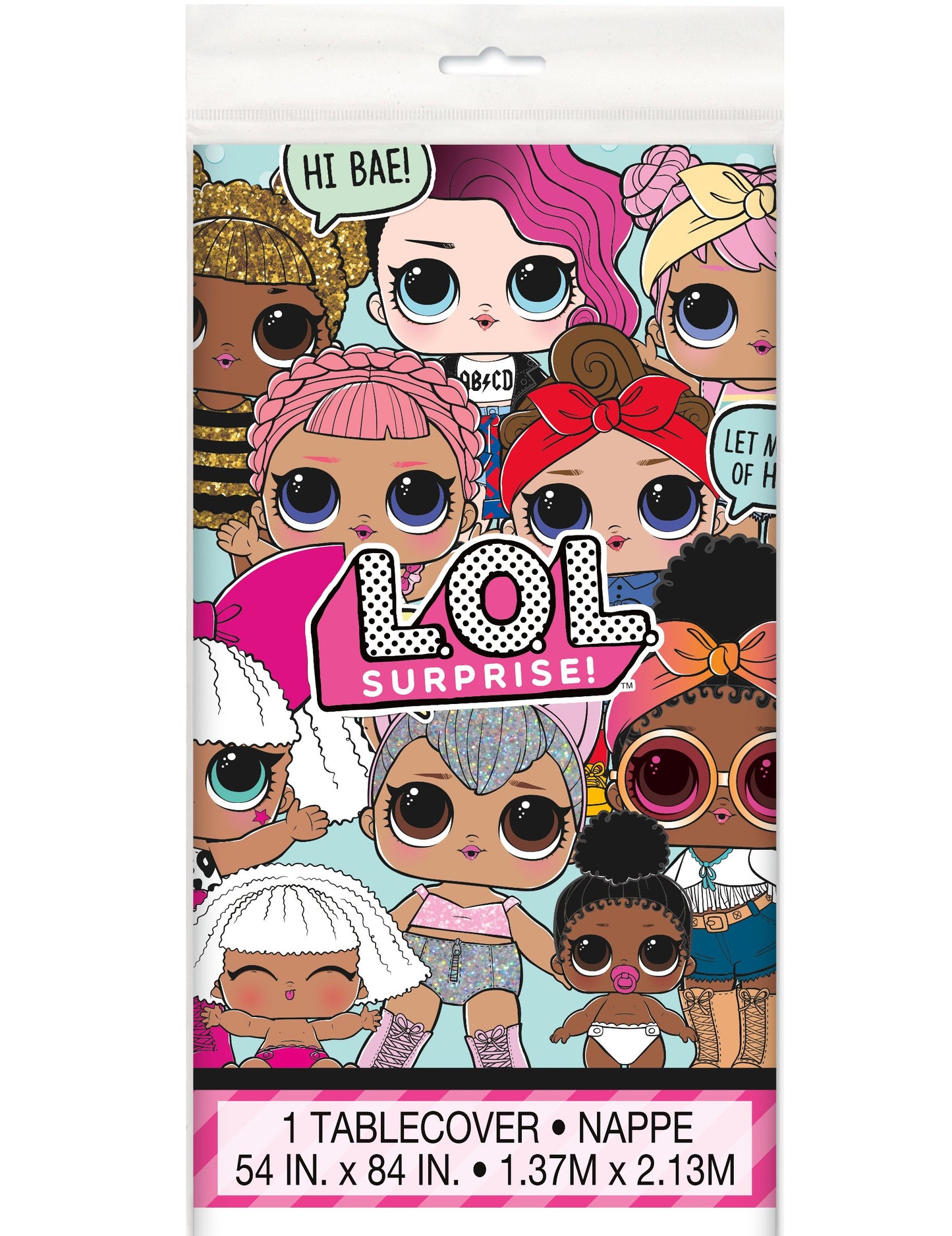 Nappe en plastique LOL Surprise multicolore avec imprimé poupées