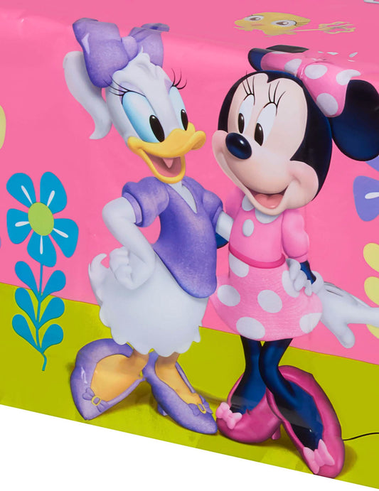 Gros plan sur Minnie et Daisy de la nappe Minnie Happy